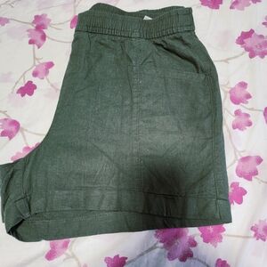 Green Casual Shorts